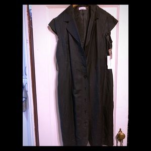 Black Calvin Klein button down dress coat.